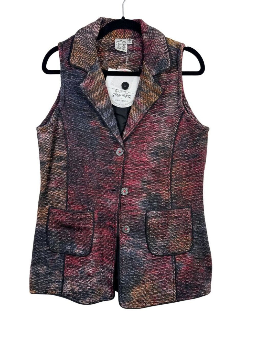 NEW Parsley & Sage Sleeveless Button Up Vest Multicolor Size Small 100% Cotton M